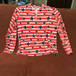 IBKUL Patriotic Star Striped Hoodie